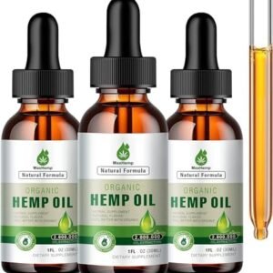 (3 Pack) Hemp Oil Organic Premium - 2,800,000 Maximum Strength - 100% Natural Hemp Drops Tincture - Hemp Oils with Vegan, Non-GMO, Grown and Made in USA